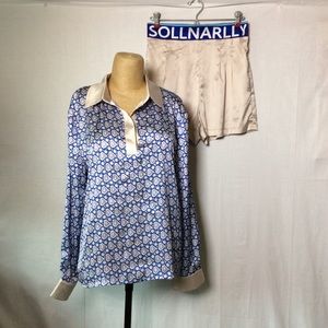 Sollinarry Printed Collared Top & Short Set